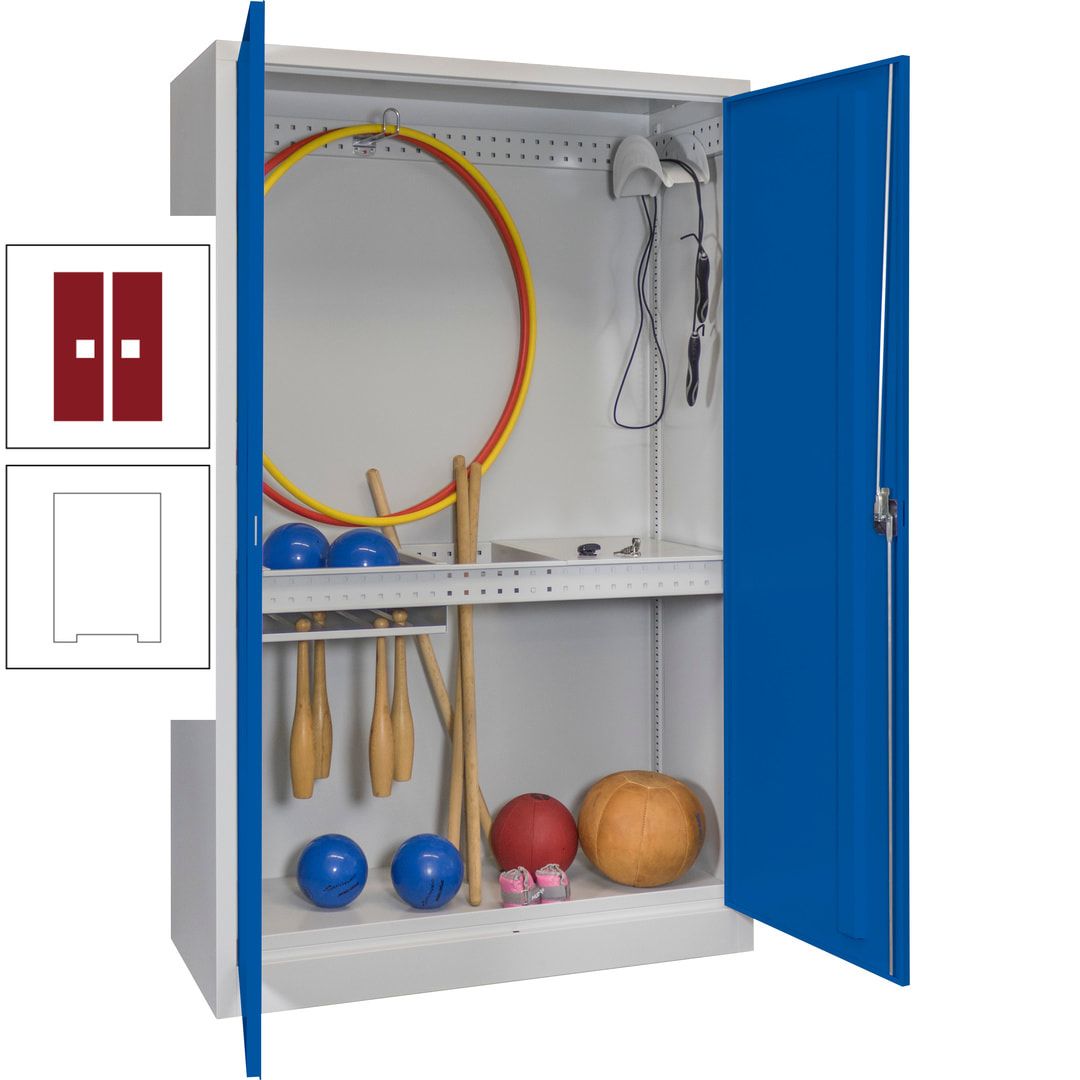 Sportschrank - Vollblechtüren - Variante 3 - 1.950x1.200x500 mm (HxBxT) - anthrazitgrau