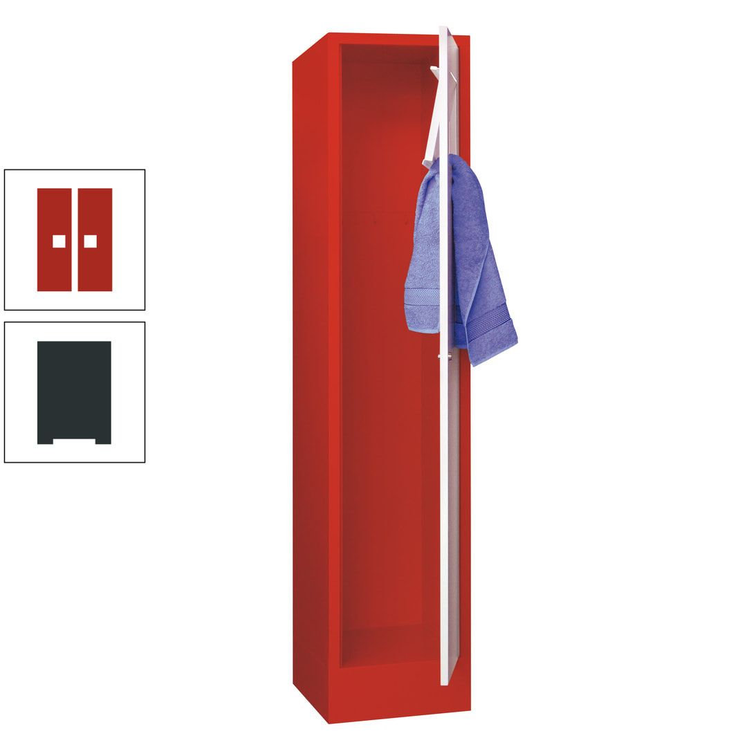 Wäschesammelschrank - 1.850 x 400 x 500 mm (HxBxT) - Sockel - Drehriegel - anthrazitgrau