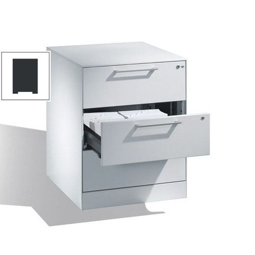 Karteikartenschrank, Aktenschrank, Büroschrank, DIN A5, 3 Auszüge, 2-bahnig, Farbe lichtgrau, 698 x 562 x 600 mm (HxBxT)