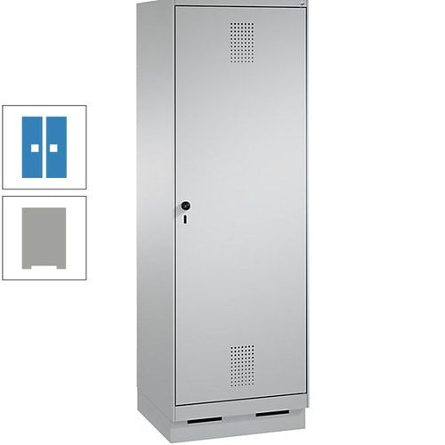 Doppel-Spind, Garderobenschrank, 1 Tür für 2 Abteile a 300 mm, Korpus anthrazitgrau, Türen anthrazitgrau, 1.800 x 600 x 500 mm (HxBxT)