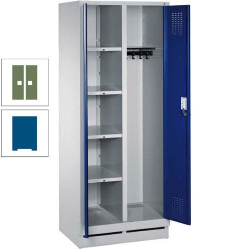 Mehrzweckschrank, Doppeltüren, Füße, 2 Abteile a 300 mm, Korpus anthrazitgrau, Tür anthrazitgrau, 1.800 x 600 x 500 mm (HxBxT)