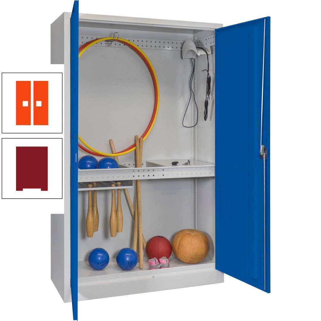 Sportschrank - Vollblechtüren - Variante 3 - 1.950x1.200x500 mm (HxBxT) - anthrazitgrau
