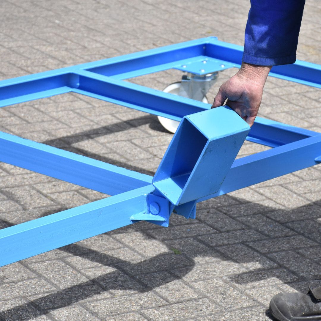 Langgutseitenwagen - Traglast 1.350 kg - Einfahrtaschen klappbar - 730 x 1.300 x 2.070 mm (HxBxT) - feuerrot
