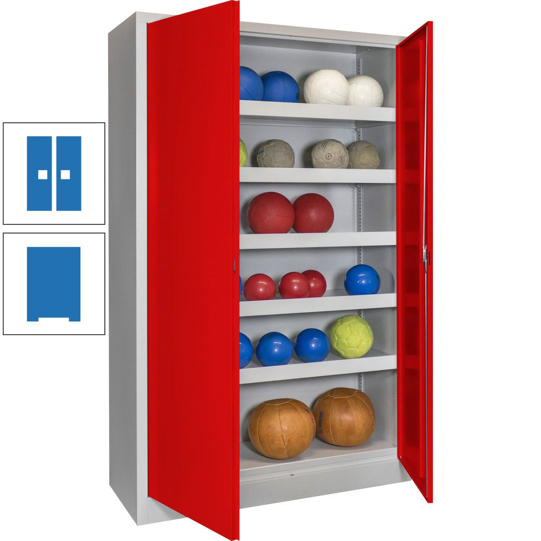 Ballschrank - Vollblechtüren - 5 Böden - 1.950x1.200x500 mm (HxBxT) - anthrazitgrau