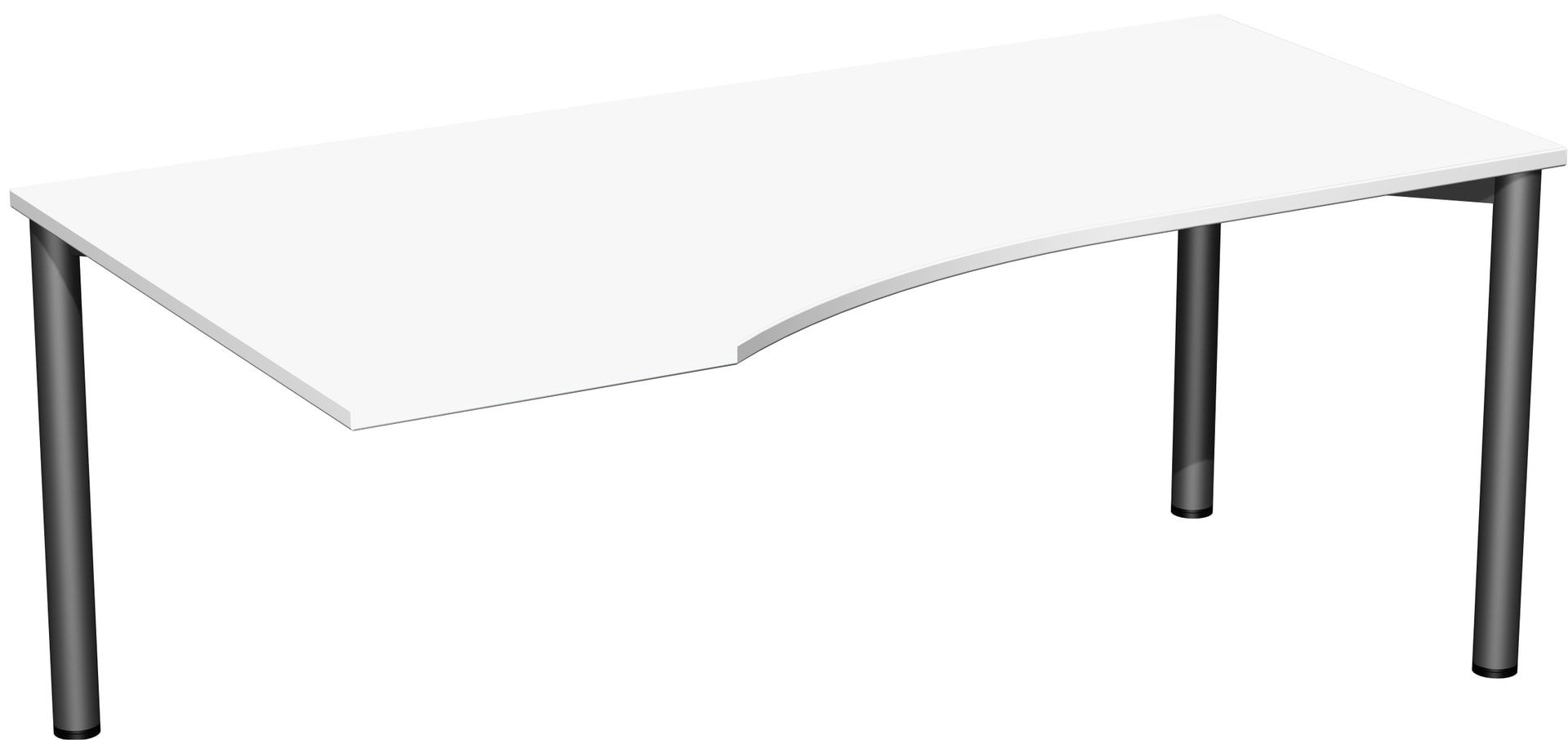 Eckschreibtisch - Ecke links - 4-Fuß Flex - 720 x 1.600 x 1.000 mm (HxBxT) - Gestell anthrazit - Ahorn