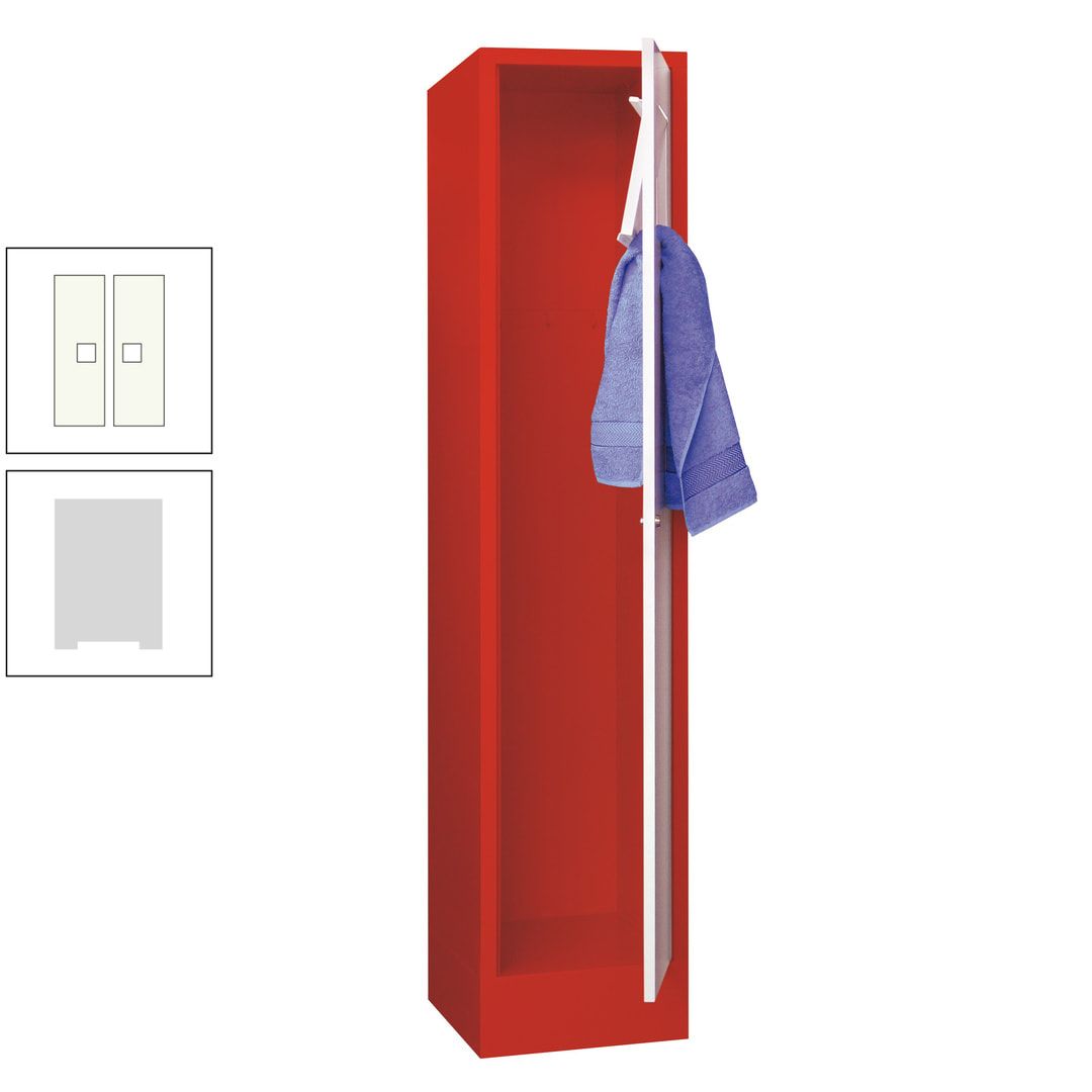Wäschesammelschrank - 1.850 x 400 x 500 mm (HxBxT) - Sockel - Drehriegel - anthrazitgrau