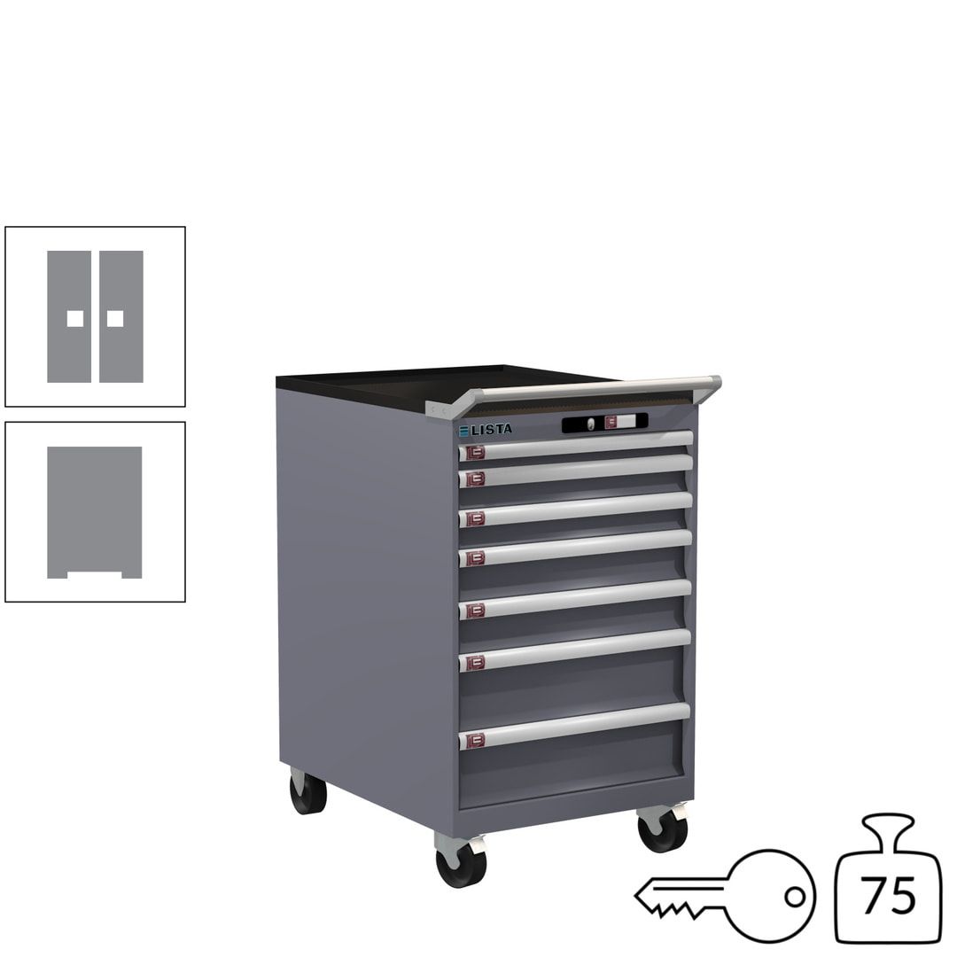 Lista Schubladenschrank - 14.372.010 - 990 x 564 x 725 mm (HxBxT) - 7 Schubladen - 75 kg - Key Lock - lichtblau (RAL 5012)