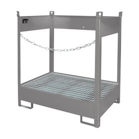 Fass-Stapelpalette - für 2 x 200-l-Fässer - Volumen 210 l - 1.495 x 1.410 x 920 mm (HxBxT) - offene Seiten