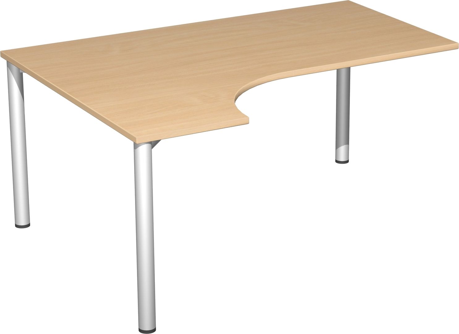 Eckschreibtisch - Ecke links - 4-Fuß Flex - 720 x 1.600 x 1.200 mm (HxBxT) - Gestell anthrazit - Ahorn