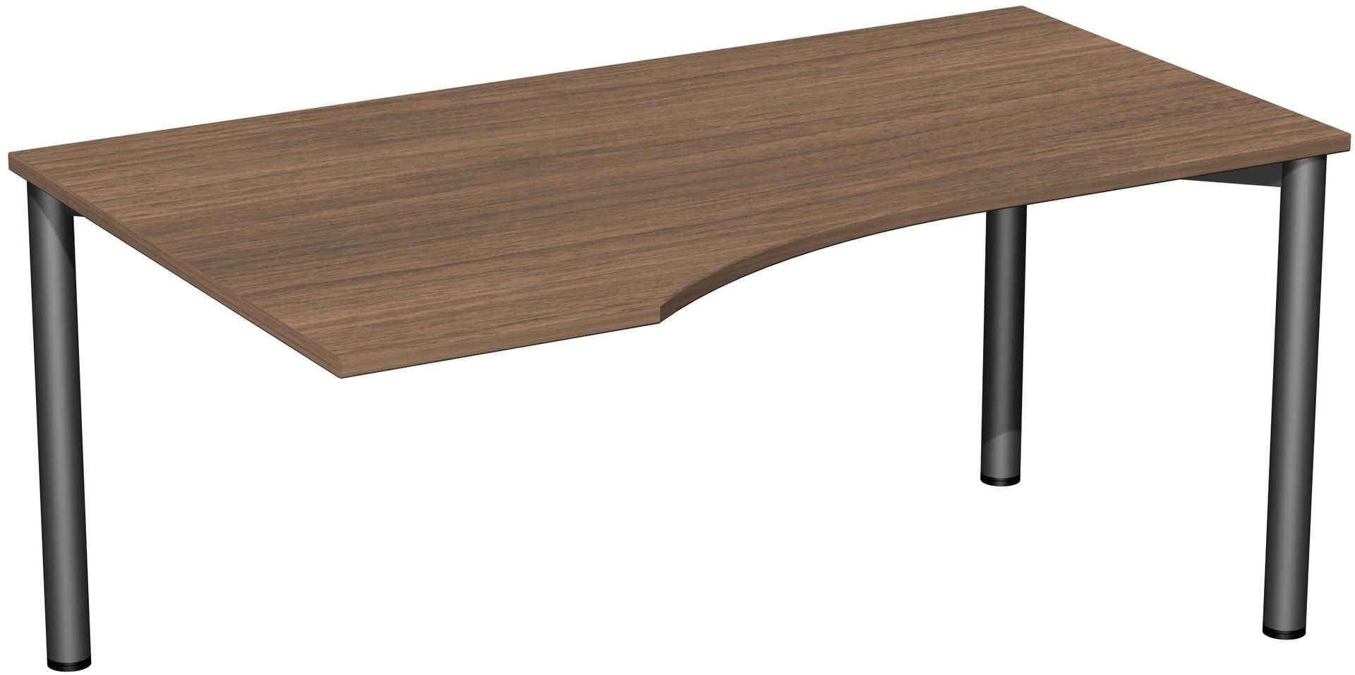 Eckschreibtisch - Ecke links - 4-Fuß Flex - 720 x 1.600 x 1.000 mm (HxBxT) - Gestell anthrazit - Ahorn