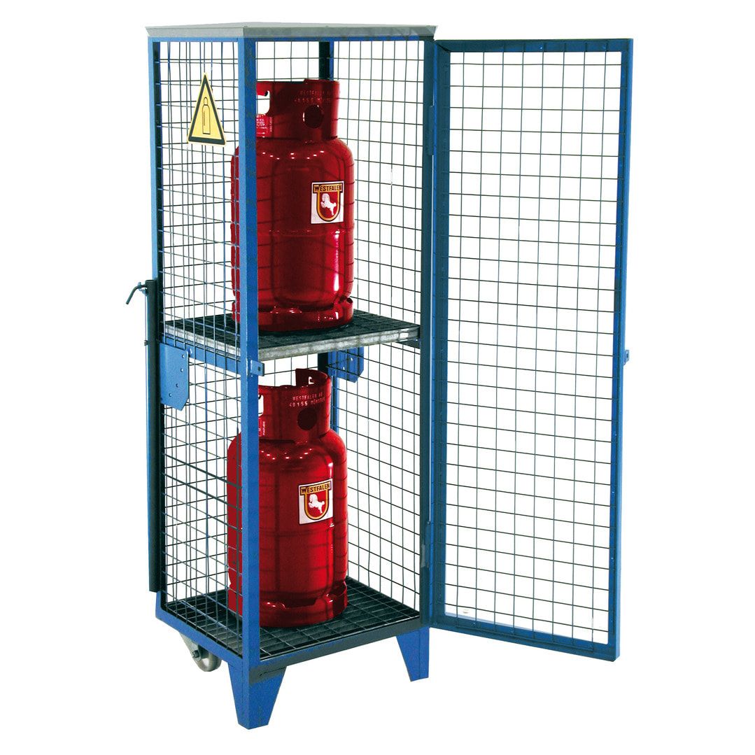 Mobiles Gasflaschen-Depot - für 2 x 11-kg-Flaschen - feuerrot