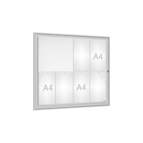 Schaukasten - Einflügeltür - 8xA4 - Querformat - 830 x 980 x 30 mm (HxBxT) - wählbar - Infokasten - Präsentationsvitrine