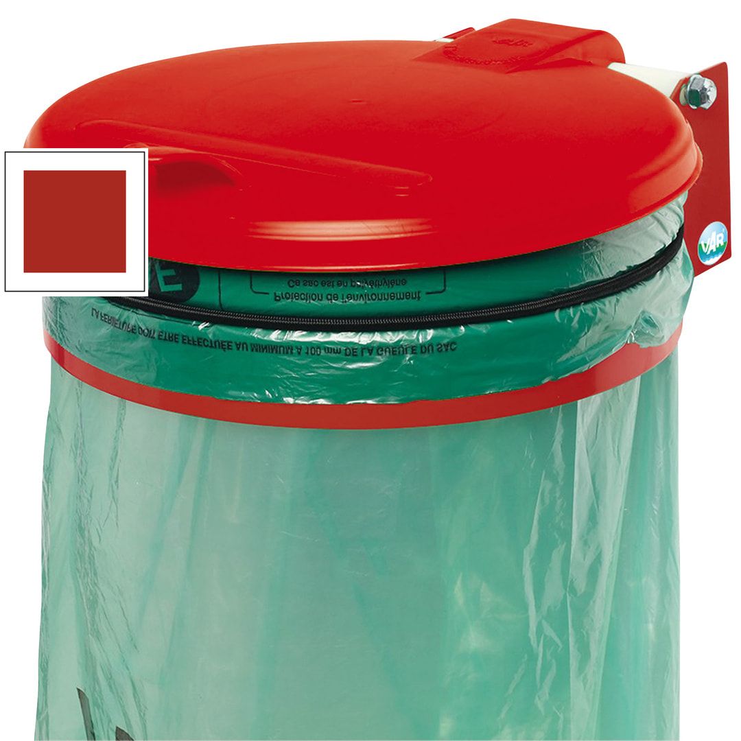 Müllsackhalter - Wandgerät - Stahl - Deckel Kunststoff - für 120 l Säcke - 370 x 465 mm (BxT) - enzianblau