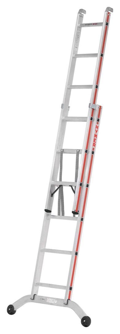 Aluminium-Mehrzweckleiter - Länge 1.830 / 2.950 mm - zweiteilig - Traverse gebogen - Aluleiter Hymer