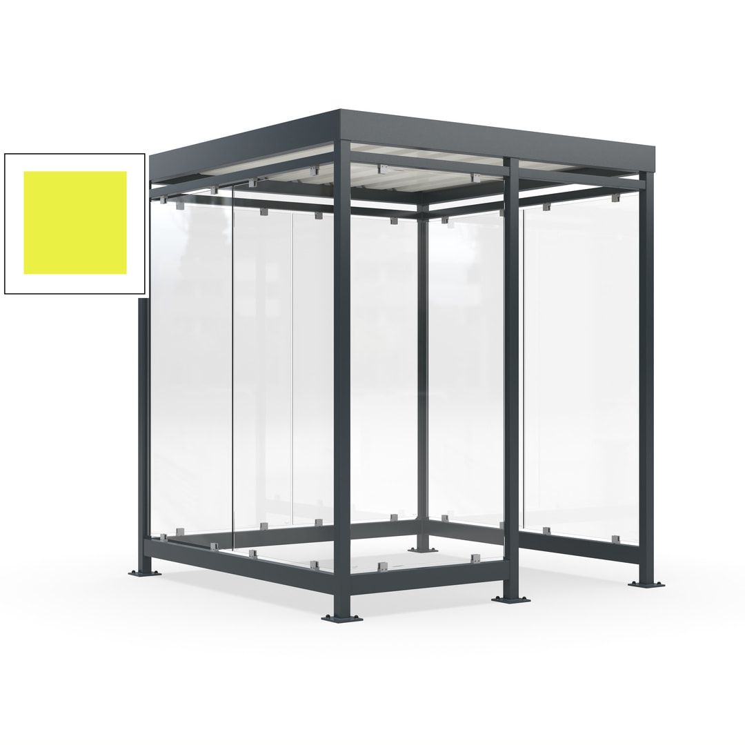 Raucherunterstand, Bushaltestelle, 7 Wände, 6-7 Personen, 2.510 x 2.165 x 2.165 mm (HxBxT), Farbe Achatgrau