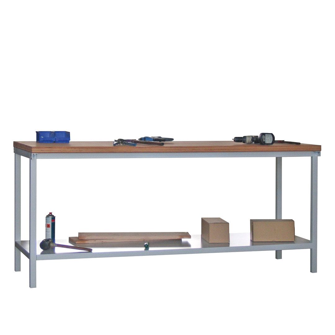 Werkbank mit Ablageboden - 900 x 2.000 x 700 mm (HxBxT) - Traglast 1.400 kg - anthrazitgrau