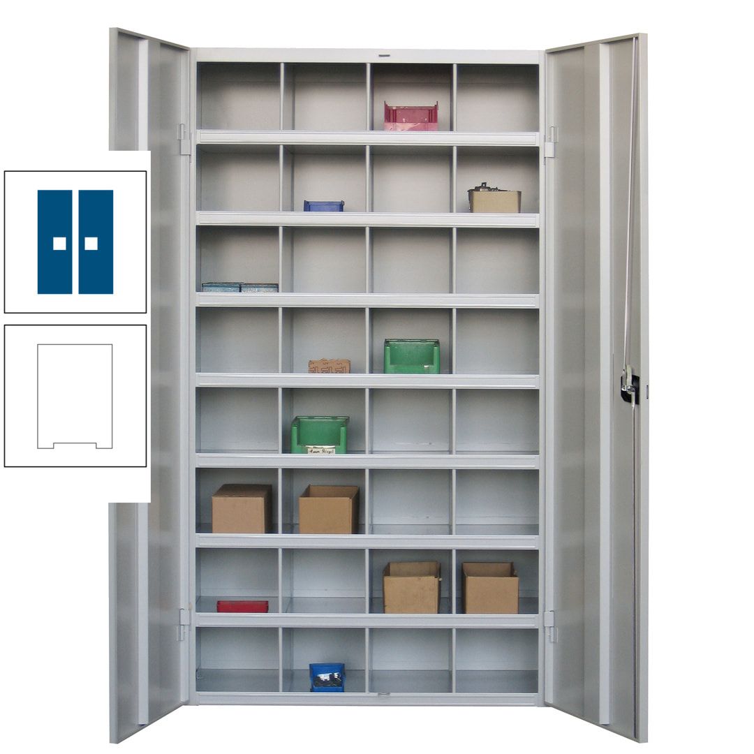 Fächerschrank - Sortierstation - Büroschrank - 32 Fächer - 1.800 x 1.000 x 530 mm (HxBxT) - Materialschrank - anthrazitgrau
