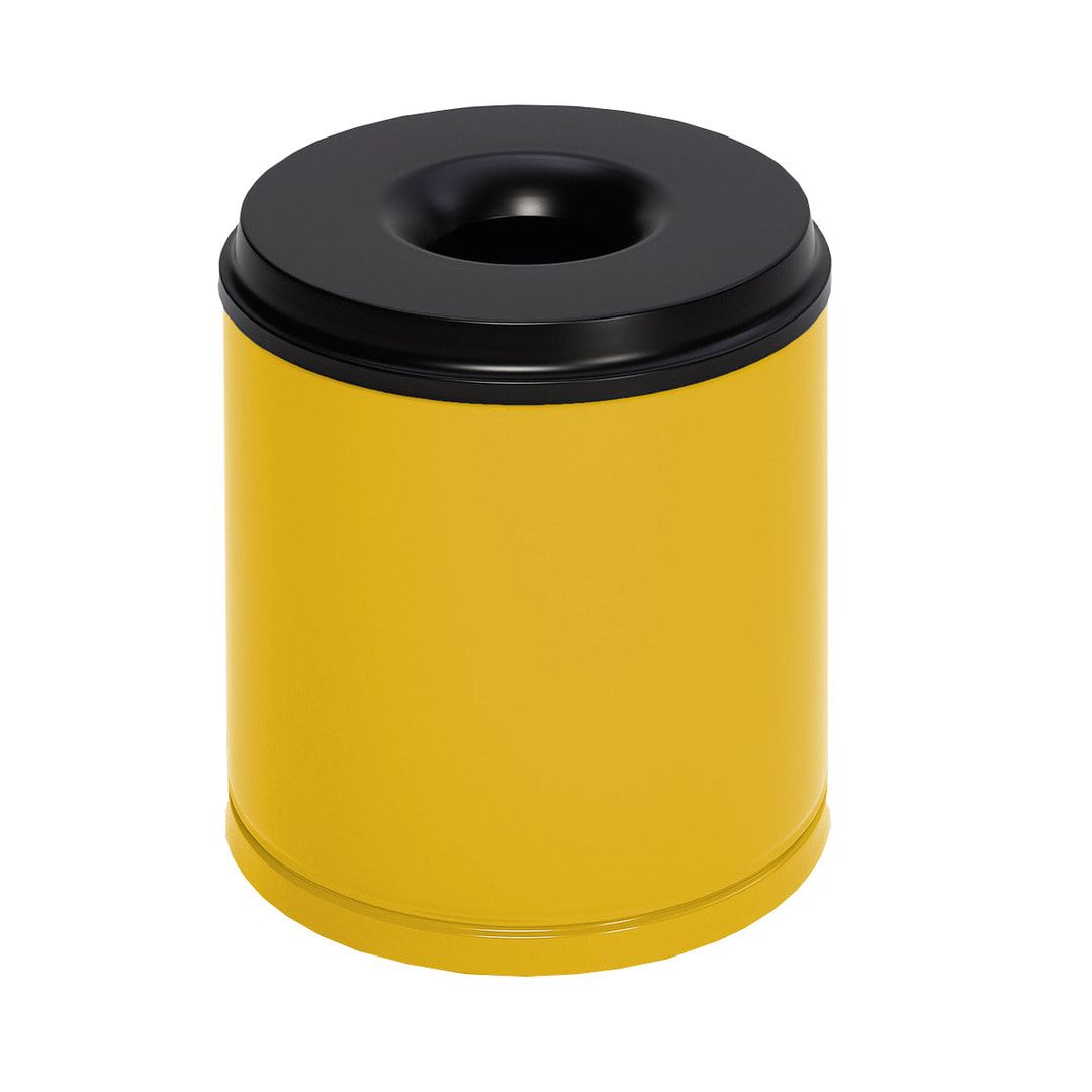 Edelstahl Papierkorb - feuersicher - Volumen 30 l - 390 x 375 x 375 mm (HxBxT) - 5 kg
