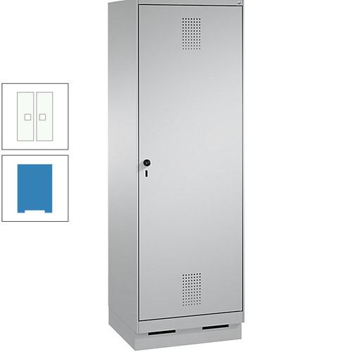 Doppel-Spind, Garderobenschrank, 1 Tür für 2 Abteile a 300 mm, Korpus anthrazitgrau, Türen anthrazitgrau, 1.800 x 600 x 500 mm (HxBxT)