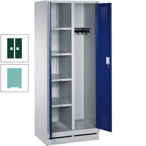 Mehrzweckschrank, Doppeltüren, Füße, 2 Abteile a 300 mm, Korpus anthrazitgrau, Tür anthrazitgrau, 1.800 x 600 x 500 mm (HxBxT)