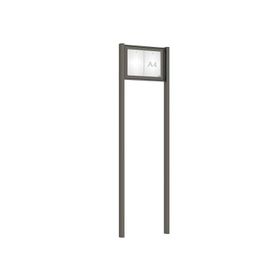 Pfosten-Set (2 Endpfosten) für Schaukasten mit Doppelflügeltür - Höhe 2.600 mm - Einbetonieren - Farbe grau
