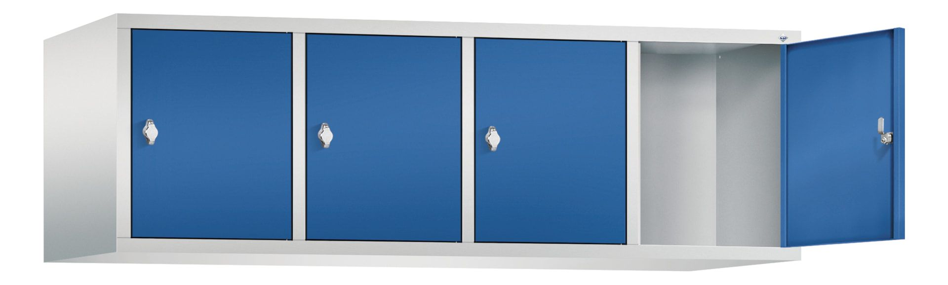 Aufsatzschrank für Spinde und Schließfachschränke, 4 Abteile, Korpus anthrazitgrau, Türen anthrazitgrau, 500 x 1.590 x 465 mm (HxBxT), Stahlschrank