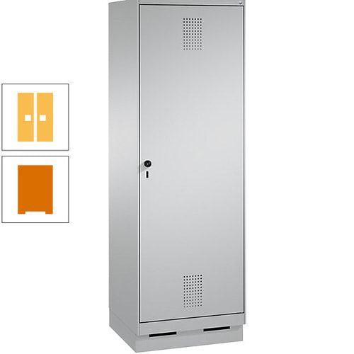 Doppel-Spind, Garderobenschrank, 1 Tür für 2 Abteile a 300 mm, Korpus anthrazitgrau, Türen anthrazitgrau, 1.800 x 600 x 500 mm (HxBxT)