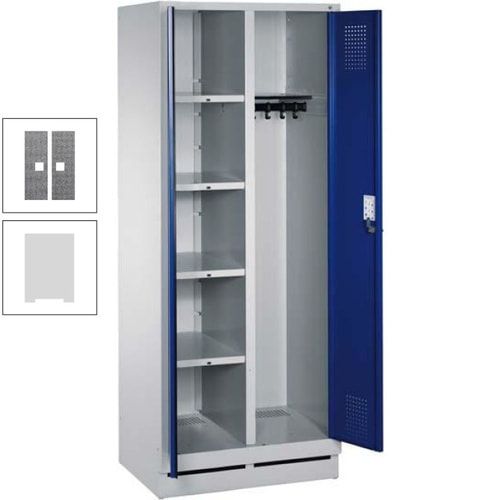 Mehrzweckschrank, Doppeltüren, Füße, 2 Abteile a 300 mm, Korpus anthrazitgrau, Tür anthrazitgrau, 1.800 x 600 x 500 mm (HxBxT)