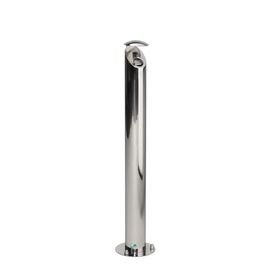 Aschersäule aus Edelstahl - Volumen 4 l - 1.070 x 225 x 225 mm (HxBxT) - Bodenbefestigung