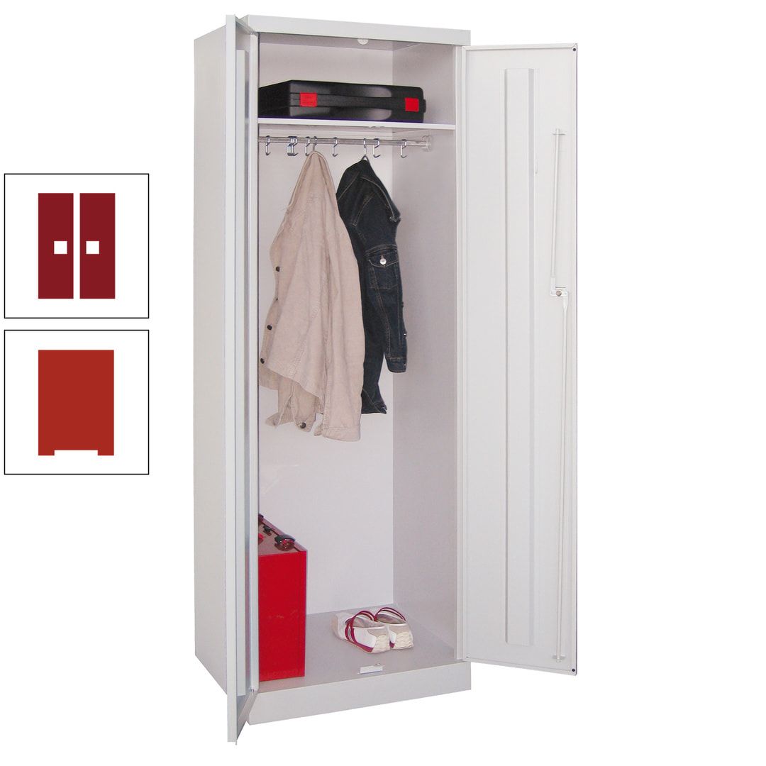 Garderobenschrank - 1 Fachboden - Kleiderstange - 1.800x600x500 mm (HxBxT) - Zylinderschloss - anthrazitgrau