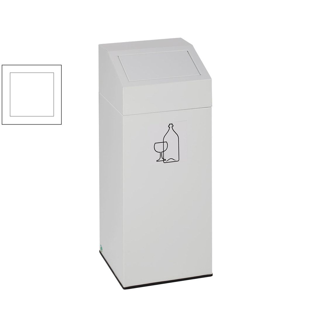 Wertstoffsammler - Volumen 47 l - 790 x 320 x 320 mm (H x B x T) - Farbe antik-silber