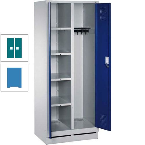 Mehrzweckschrank, Doppeltüren, Füße, 2 Abteile a 300 mm, Korpus anthrazitgrau, Tür anthrazitgrau, 1.800 x 600 x 500 mm (HxBxT)