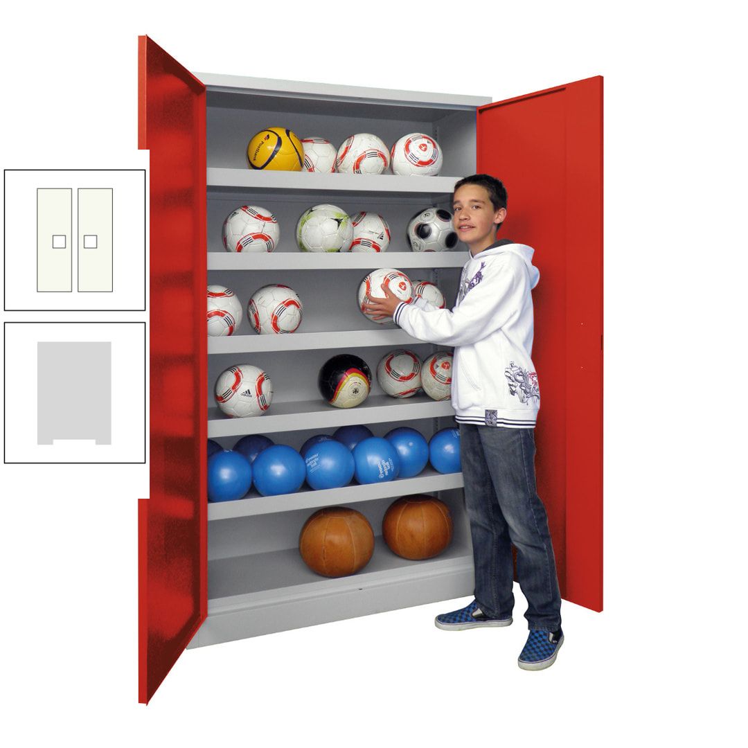 Ballschrank - Vollblechtüren - 5 Böden - 1.950x1.500x500 mm (HxBxT) - anthrazitgrau