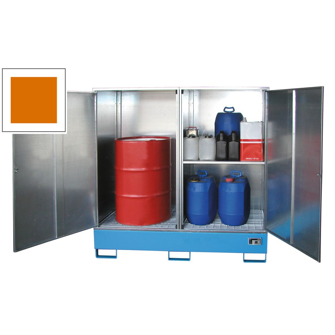 Gefahrstoffschrank für ein 200-l-Fass - Auffangvolumen 200 l - feuerrot