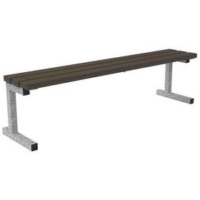 Parkbank, Gartenbank, Bambus Sitzleisten, mobil, Farbe Bambus dunkel, 470 x 1.770 mm (HxB)