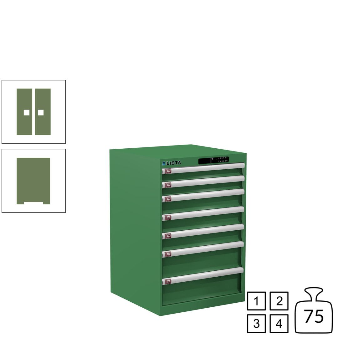 Lista Schubladenschrank - 14.252.010 - 850x564x572 mm (HxBxT) - 7 Schubladen - 75 kg - Key Lock - lichtblau (RAL 5012)