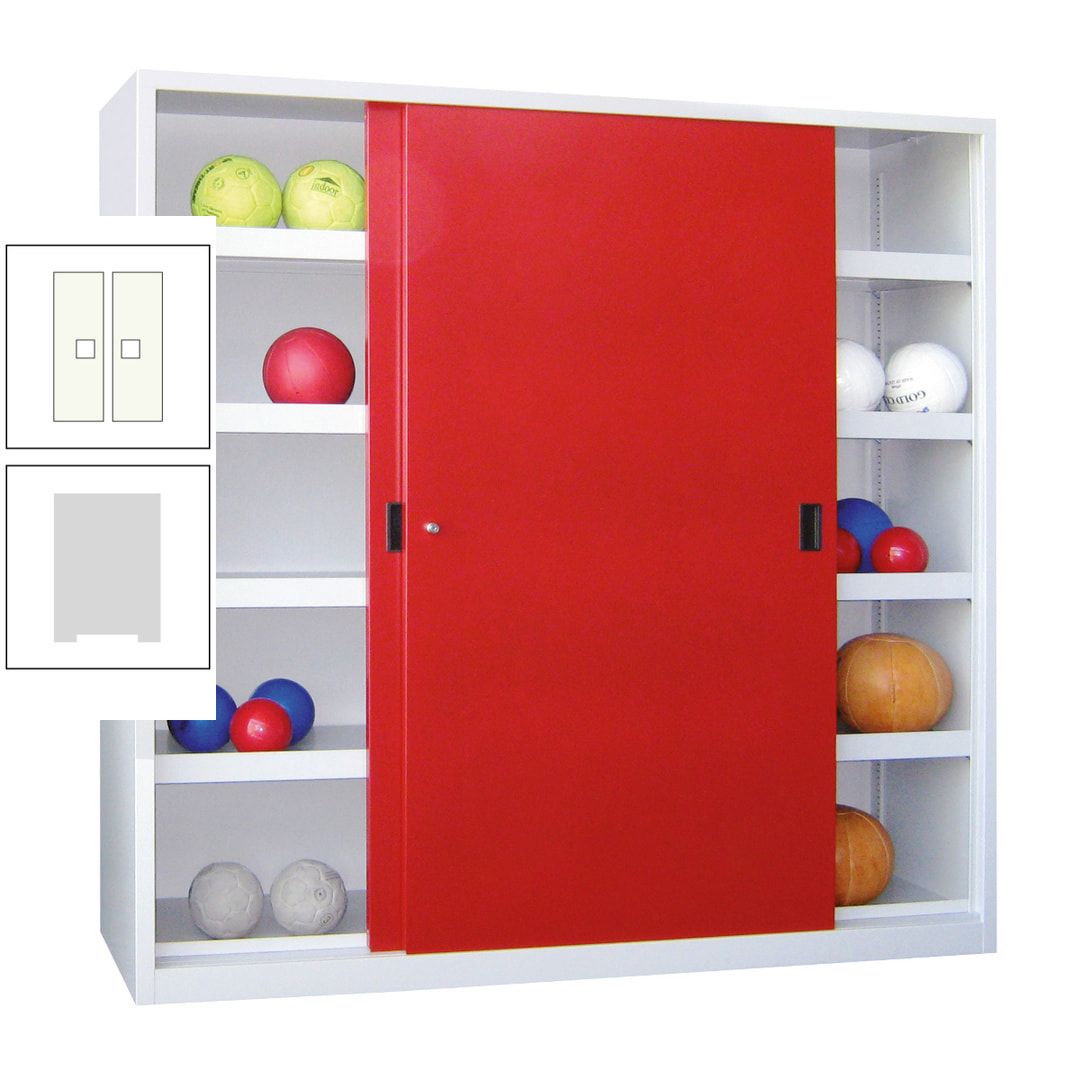 Ballschrank - Schiebetüren - Trennwand - 8 Böden - 1.950x1.500x600 mm (HxBxT) - anthrazitgrau