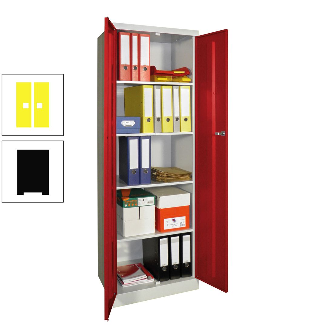 Aktenschrank - Sockel - 4 Böden - 1.800x600x500 mm (HxBxT) - Zylinderschloss - anthrazitgrau