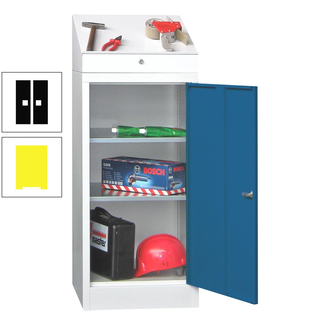 Stehpult mit Schrank - Vollblechtür - Zylinderschloss - 1.270x500x500 mm (HxBxT) - anthrazitgrau