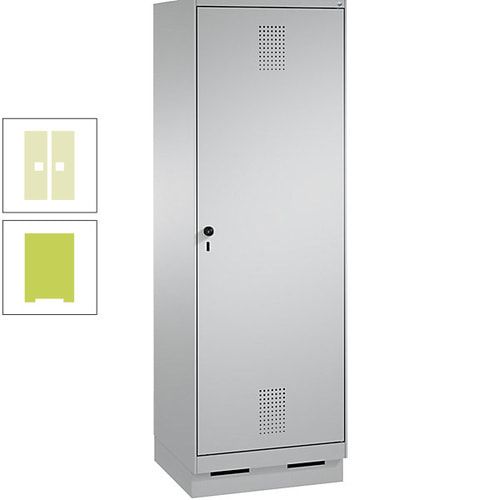 Doppel-Spind, Garderobenschrank, 1 Tür für 2 Abteile a 300 mm, Korpus anthrazitgrau, Türen anthrazitgrau, 1.800 x 600 x 500 mm (HxBxT)