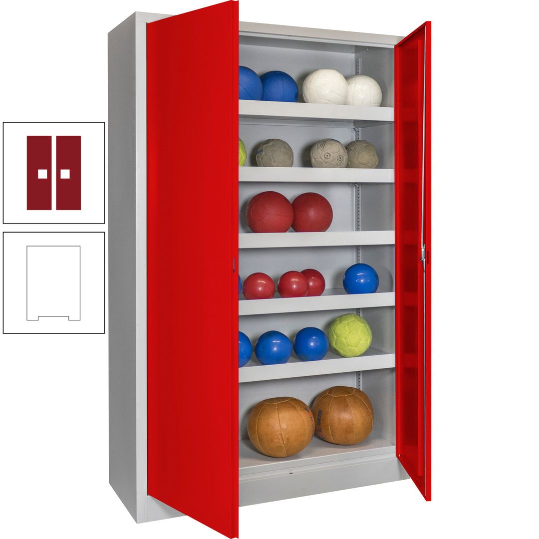 Ballschrank - Vollblechtüren - 5 Böden - 1.950x1.200x500 mm (HxBxT) - anthrazitgrau