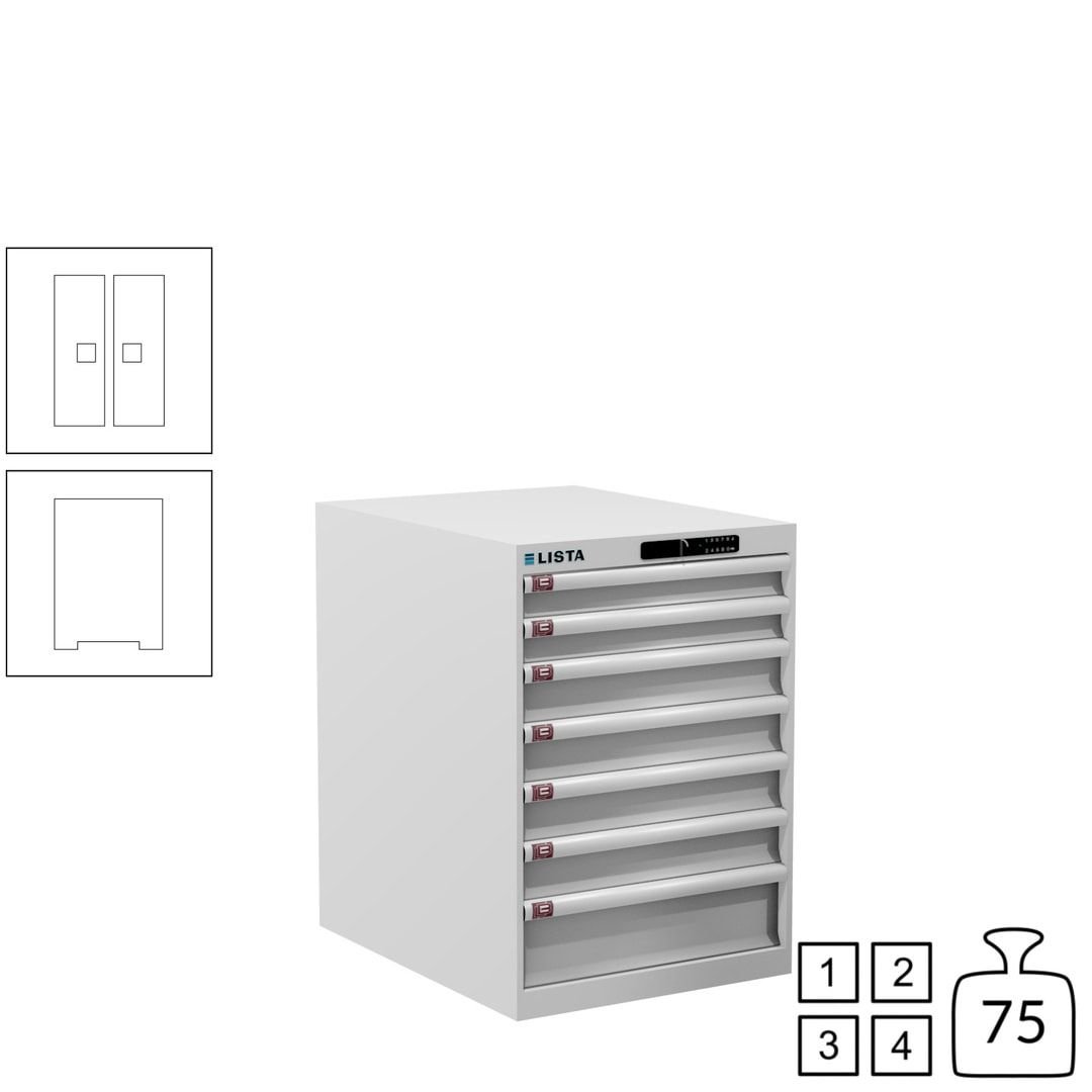 Lista Schubladenschrank - 14.367.010 - 800x564x725 mm (HxBxT) - 7 Schubladen - 75 kg - Key Lock - lichtblau (RAL 5012)