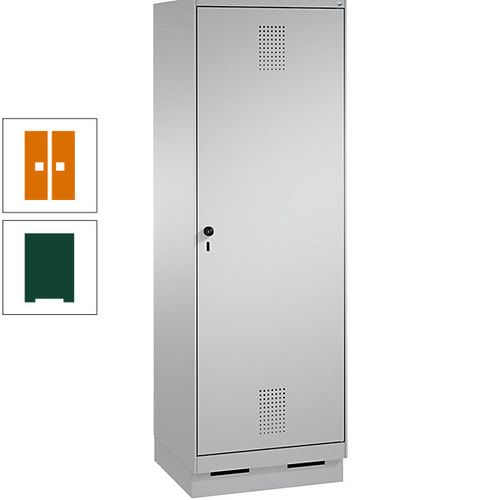 Doppel-Spind, Garderobenschrank, 1 Tür für 2 Abteile a 300 mm, Korpus anthrazitgrau, Türen anthrazitgrau, 1.800 x 600 x 500 mm (HxBxT)