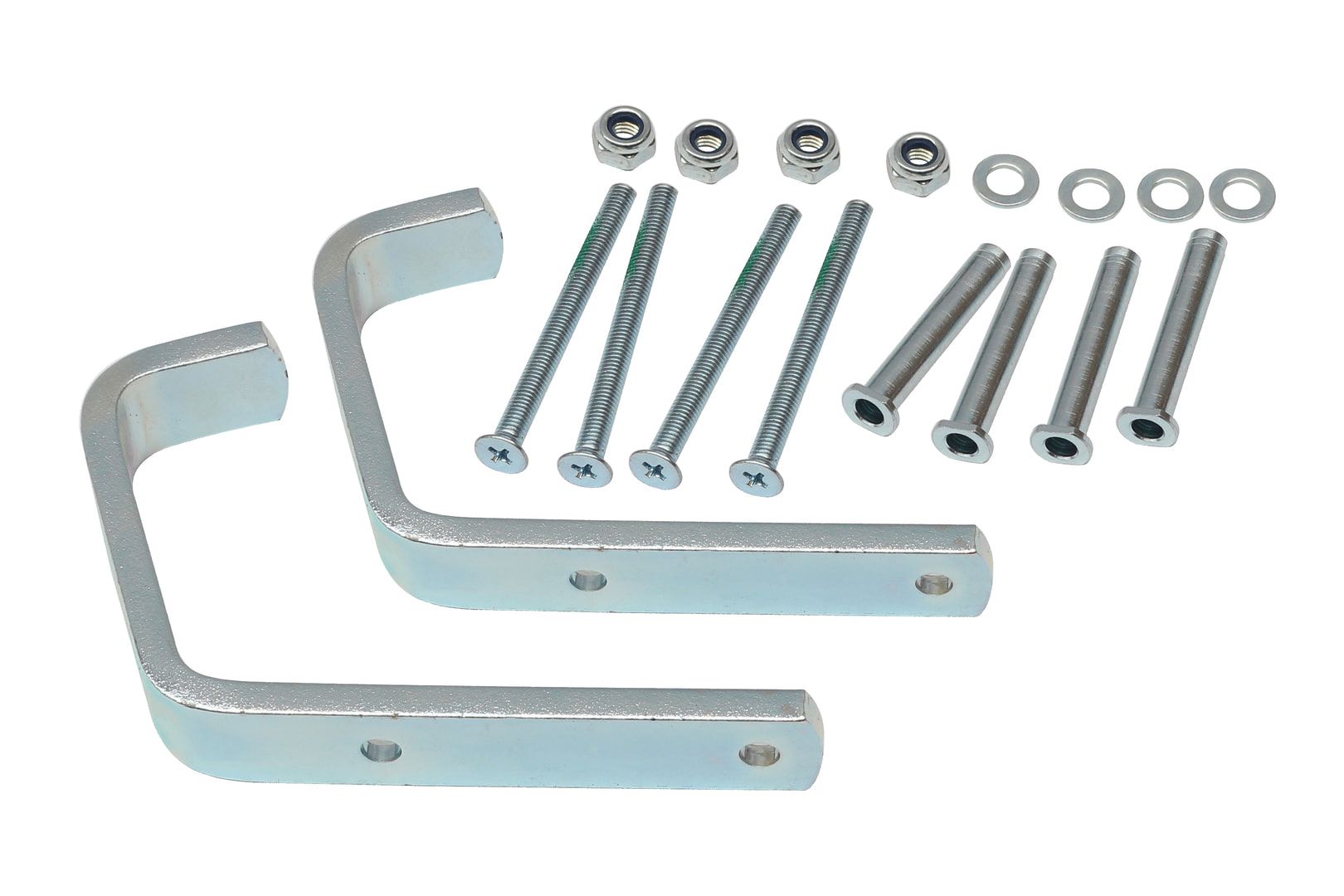 Flachhakenset, lichte Weite 100 mm, verzinkter Stahl, für 60 - 83 mm Holme, inkl. Befestigungsmaterial