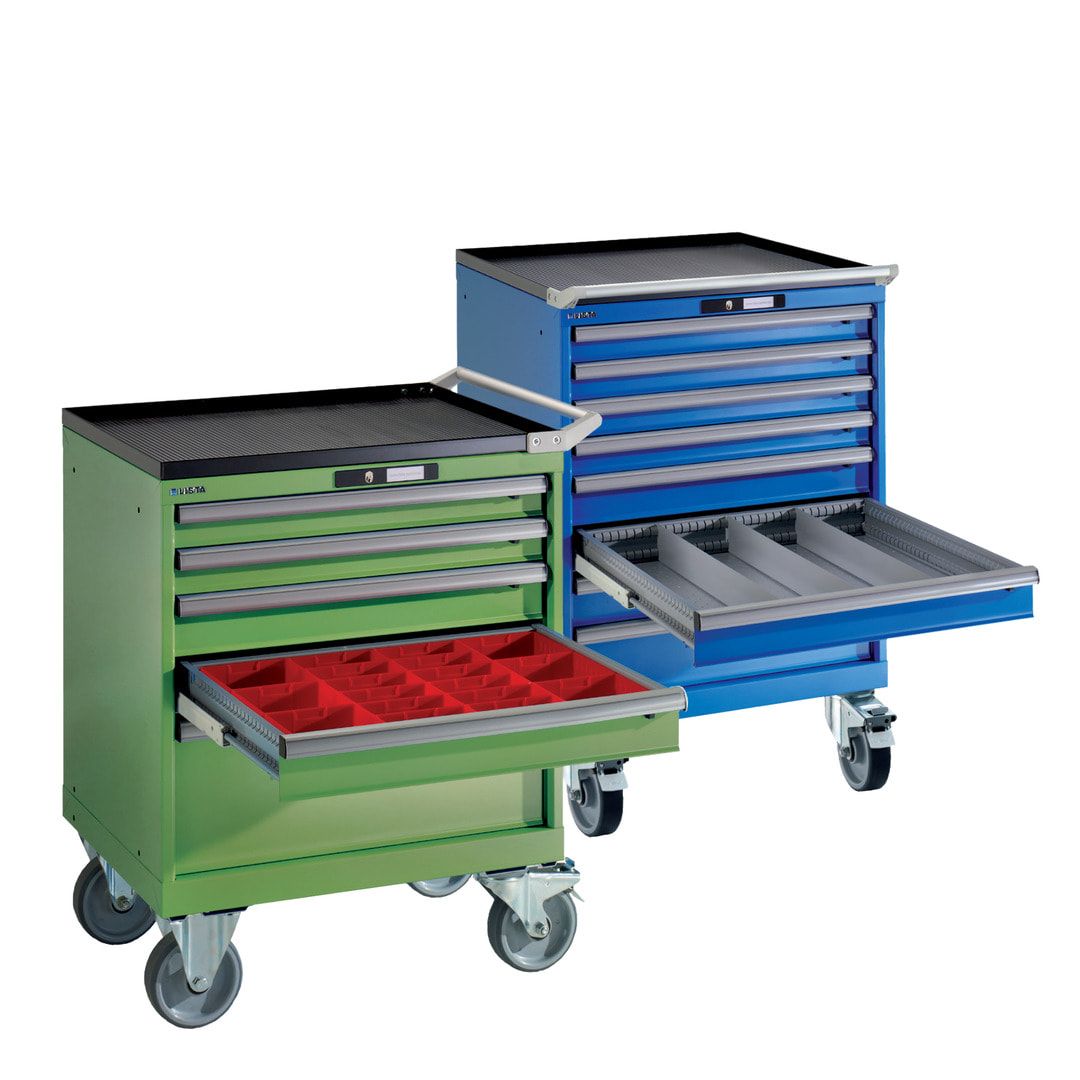 Lista Schubladenschrank - 14.252.010 - 850x564x572 mm (HxBxT) - 7 Schubladen - 75 kg - Key Lock - lichtblau (RAL 5012)