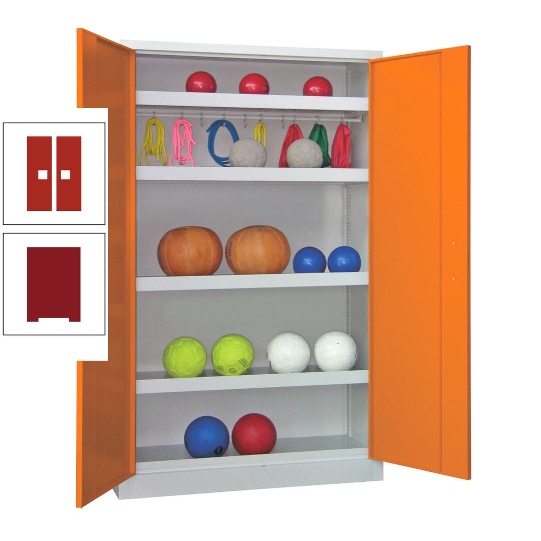 Ballschrank - Vollblechtüren - 4 Böden - 1 Hakenleiste - 1.950x1.200x500 mm (HxBxT) - anthrazitgrau
