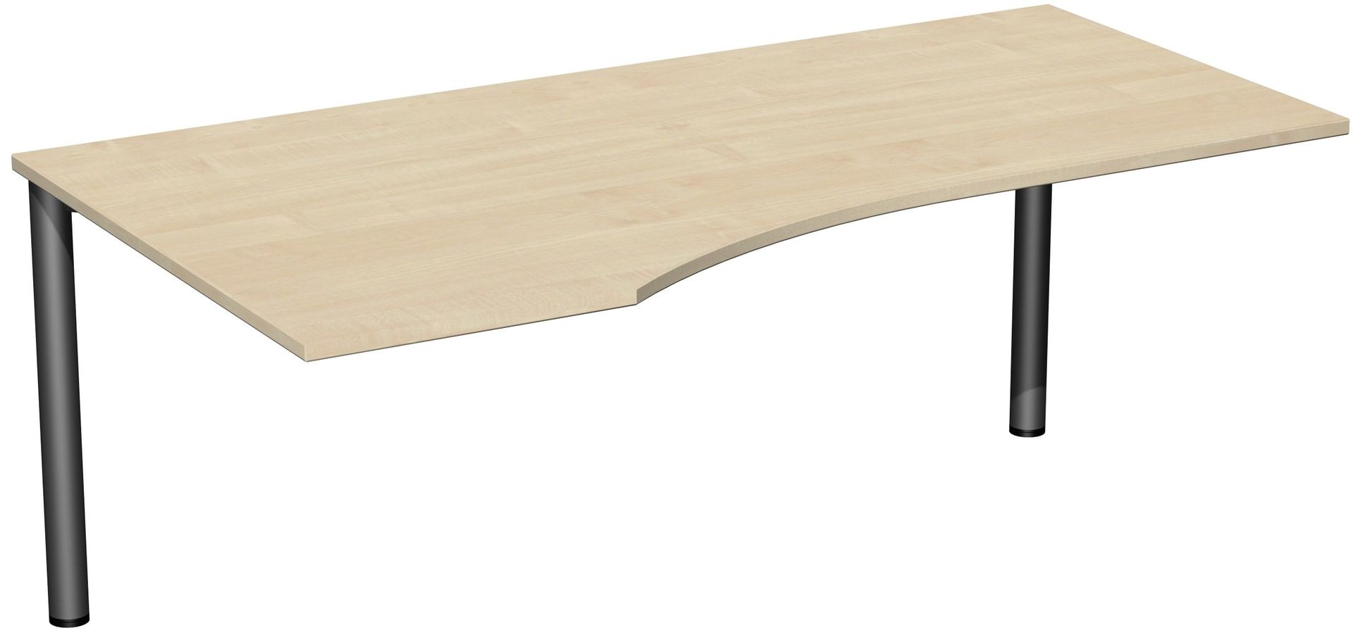 Eckschreibtisch - Ecke links - 4-Fuß Flex - 720 x 1.600 x 1.000 mm (HxBxT) - Gestell anthrazit - Ahorn