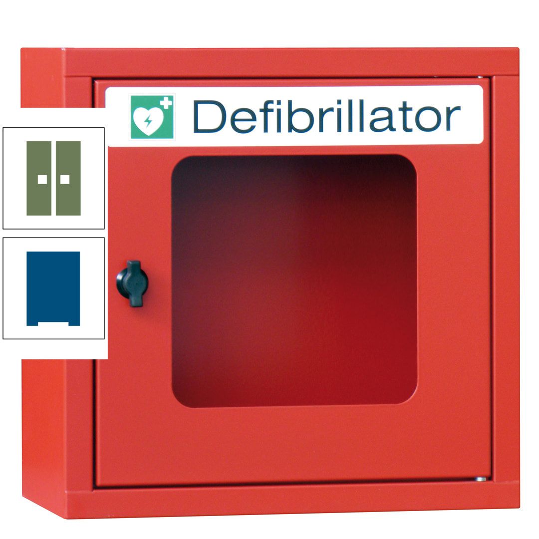 Defibrillatorenschrank - 400 x 400 x 200 mm (HxBxT) - Sichtfenster - anthrazitgrau