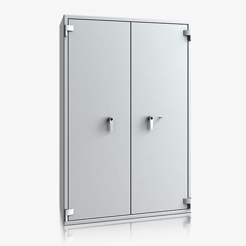 Dokumententresor, Geldschrank, Safe, VdS Klasse 2, 60 Minuten feuerfest, Türen 2-flügelig, 1.905 x 1.252 x 580 mm (HxBxT), Farbe lichtgrau