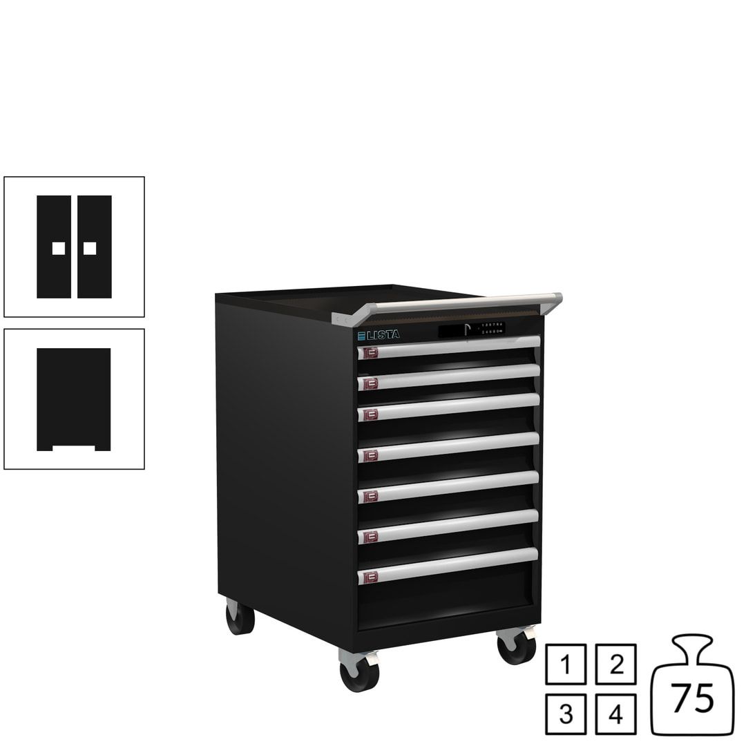Lista Schubladenschrank - 14.373.010 - 990 x 564 x 725 mm (HxBxT) - 7 Schubladen - 75 kg - Key Lock - lichtblau (RAL 5012)